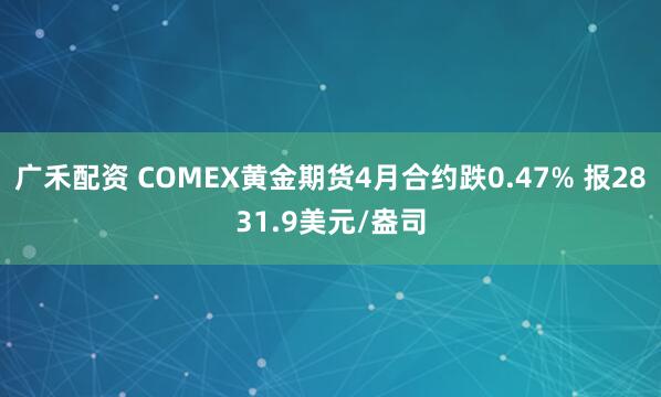 广禾配资 COMEX黄金期货4月合约跌0.47% 报2831.9美元/盎司