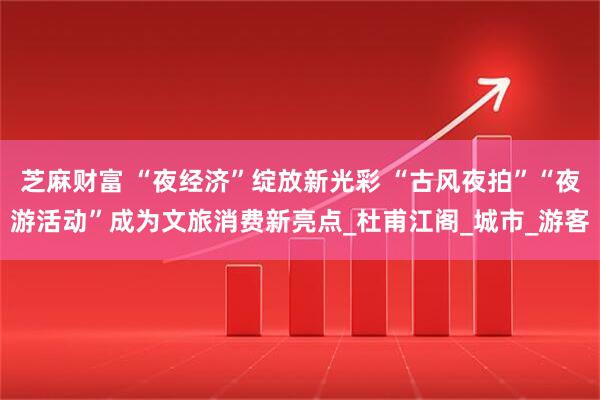 芝麻财富 “夜经济”绽放新光彩 “古风夜拍”“夜游活动”成为文旅消费新亮点_杜甫江阁_城市_游客