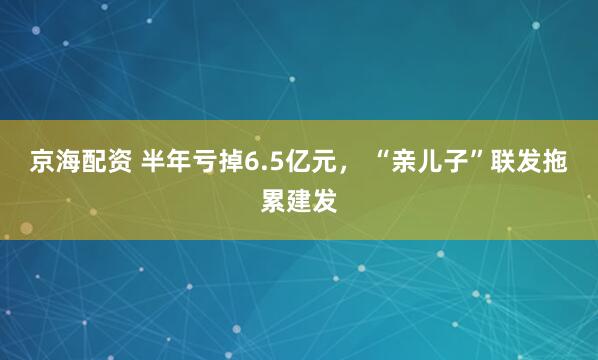京海配资 半年亏掉6.5亿元， “亲儿子”联发拖累建发