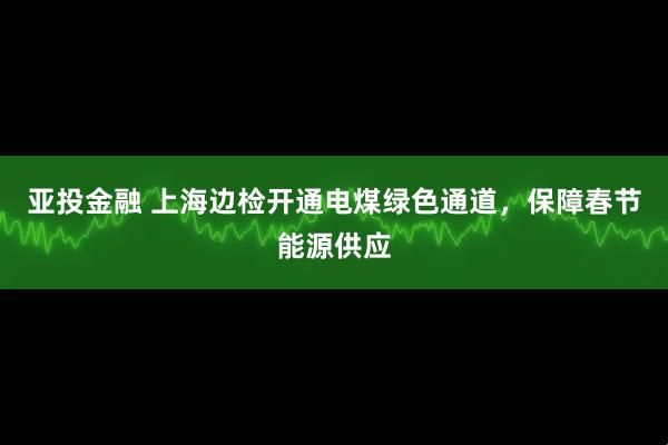 亚投金融 上海边检开通电煤绿色通道，保障春节能源供应
